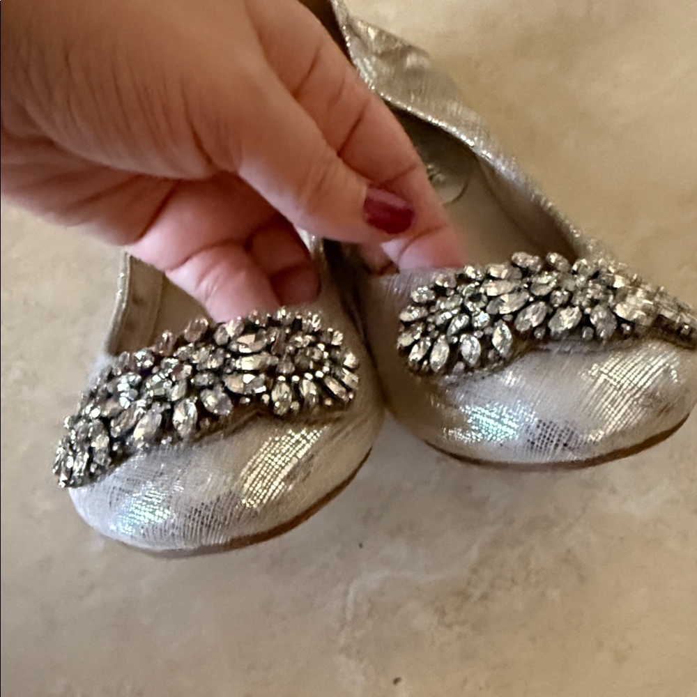 ANTONIO MELANI Metallic Embellished Flats size 7.5 - Picture 3 of 6
